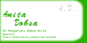 anita dobsa business card